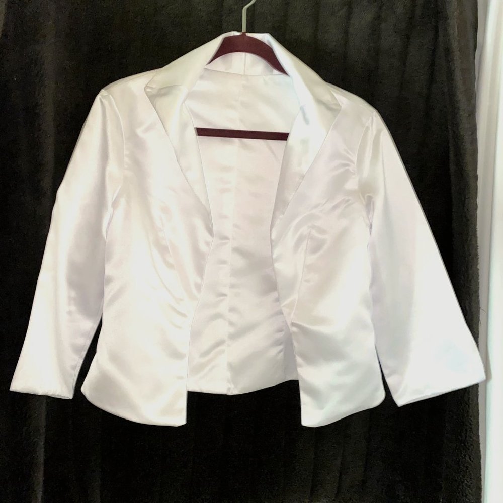 Jacket - Taffeta - Dressy - by Light In The Box - White - NEVER WORN